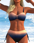 Bikini Motivo Sfumato Coulisse Alla Moda
