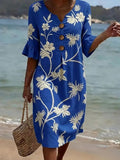 Vestito casual da donna con stampa floreale.