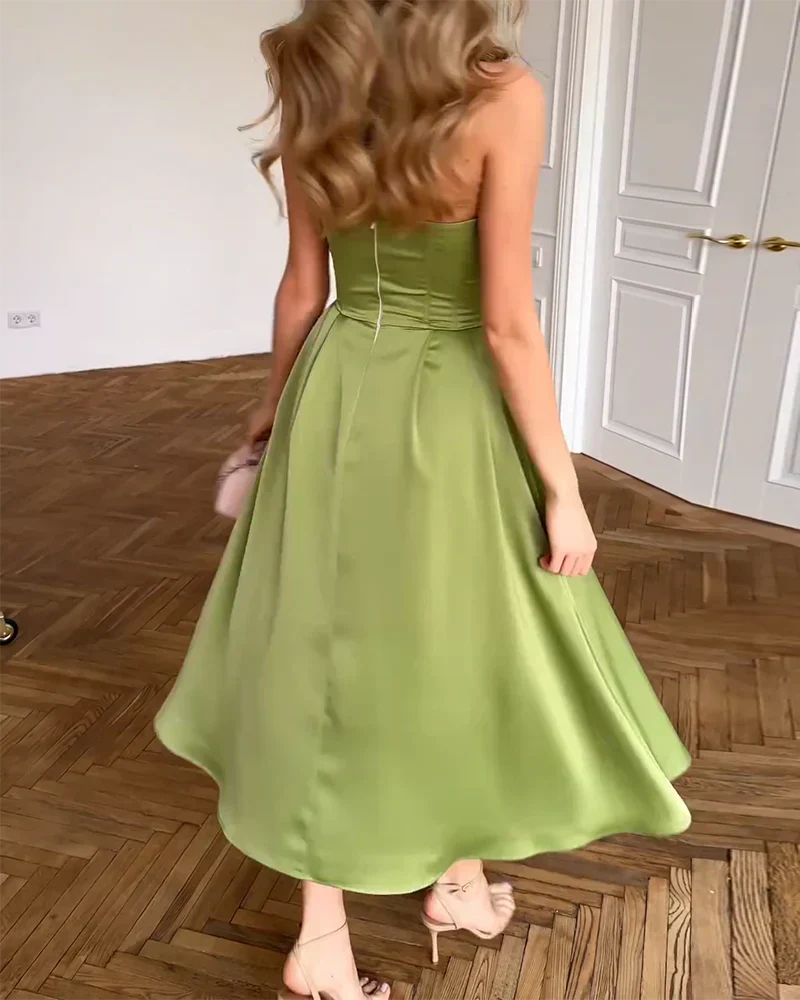 Liora™ | Vestito midi elegante senza spalline