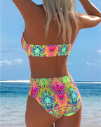 Bikini senza spalline stampato