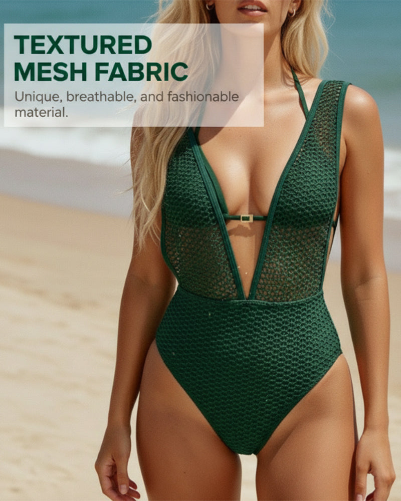 Monokini da donna con scollo a V profondo