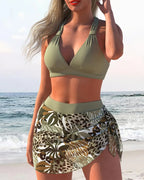 Costume da Bagno Due Pezzi con Reggiseno e Gonna