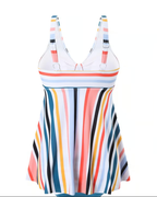 Costume da Bagno Bikini Triangolo a Righe con Laccetti Due Pezzi