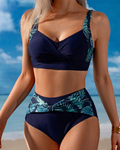Bikini Brassière Plissé Stampa Mare