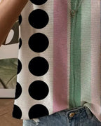 Maglione A Pois A Righe Arcobaleno