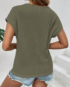 T-shirt Raglan in Maglia Traforata Traspirante