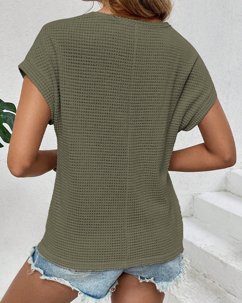 T-shirt Raglan in Maglia Traforata Traspirante