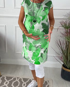 Maglia lunga casual con stampa floreale colorata