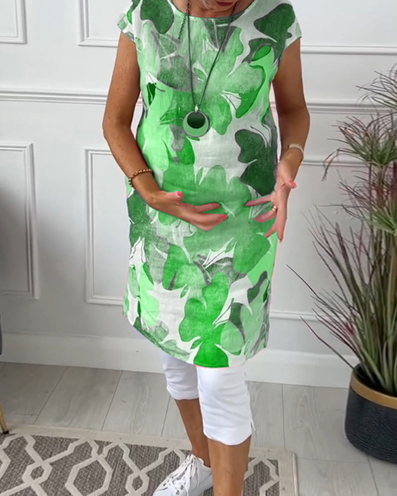 Maglia lunga casual con stampa floreale colorata