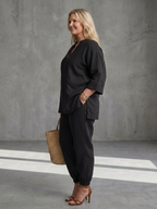 Georgiana | Completo Tunica Scollo a V e Pantalone Arricciato
