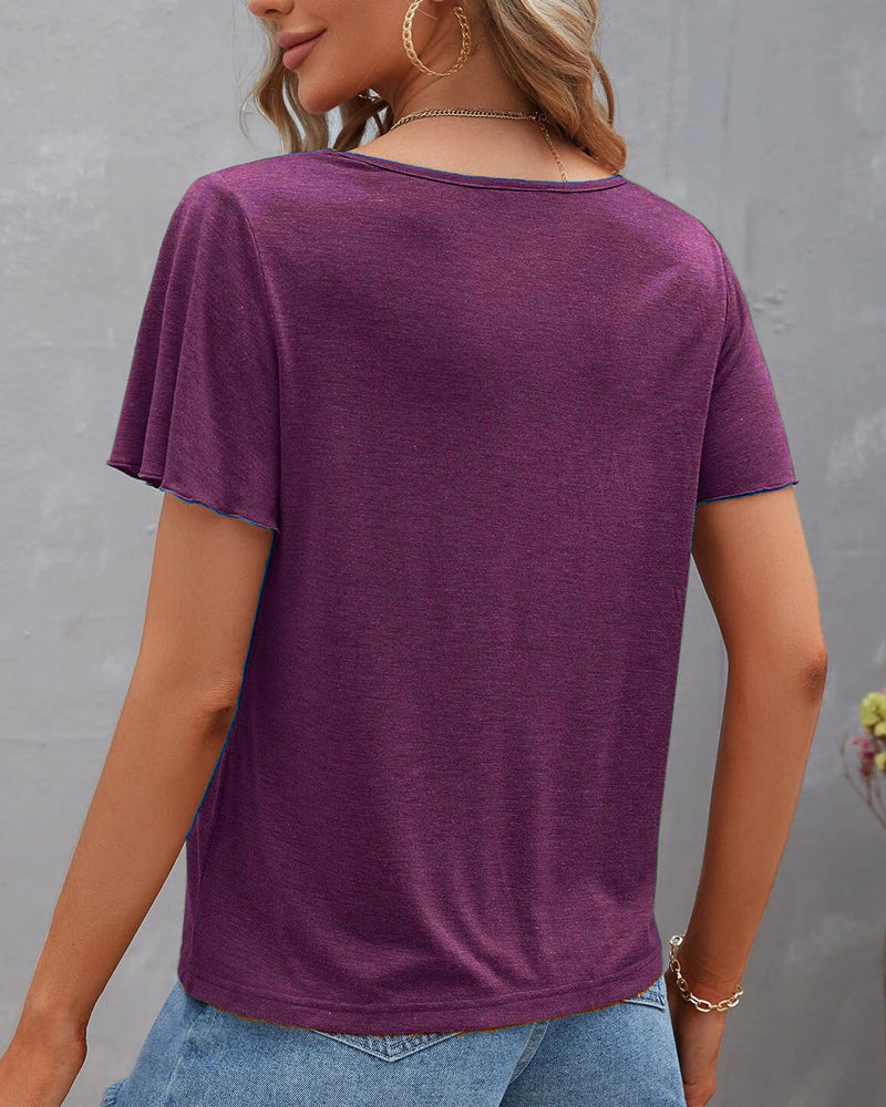 T-shirt monocolore con cut out