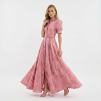 Eliza - Abito fucsia a manica corta