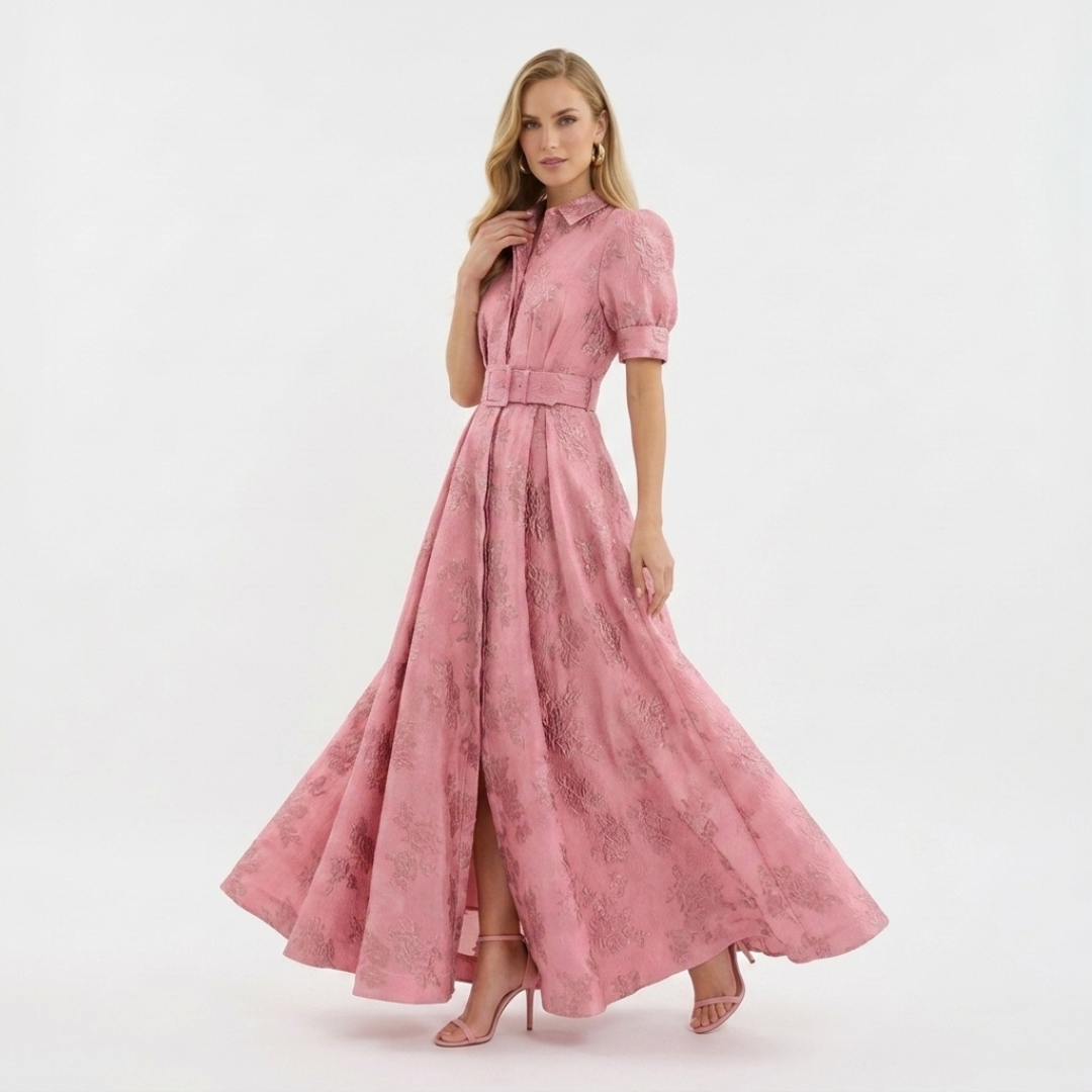 Eliza - Abito fucsia a manica corta