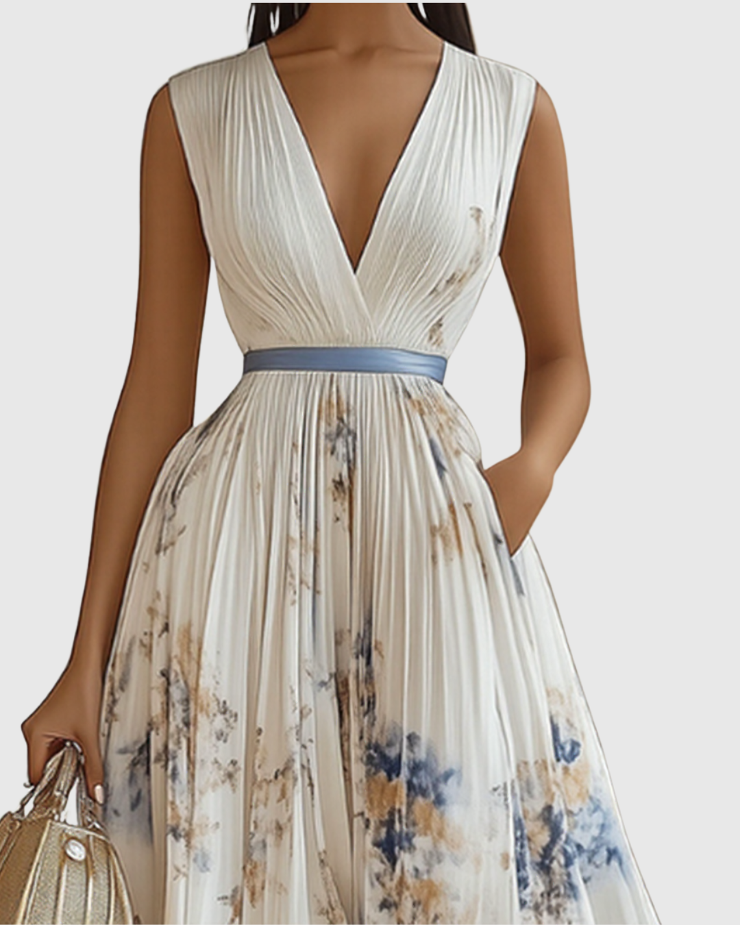 Rowella | Elegante Abito Lungo Plissettato