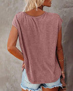Gilet a tinta unita con scollo a V e maniche arrotolabili
