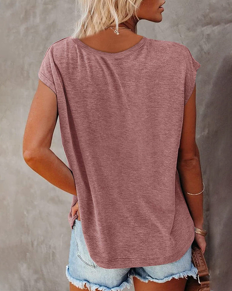 Gilet a tinta unita con scollo a V e maniche arrotolabili