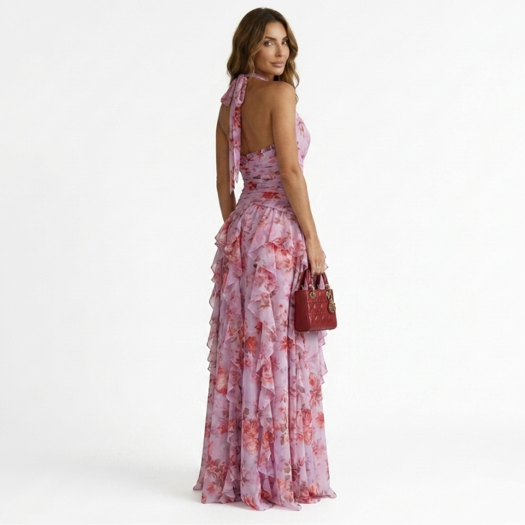 Dora - Maxi abito con scollo all'americana