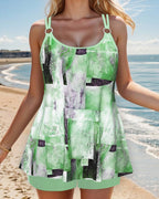 Tankini con spalline e stampa