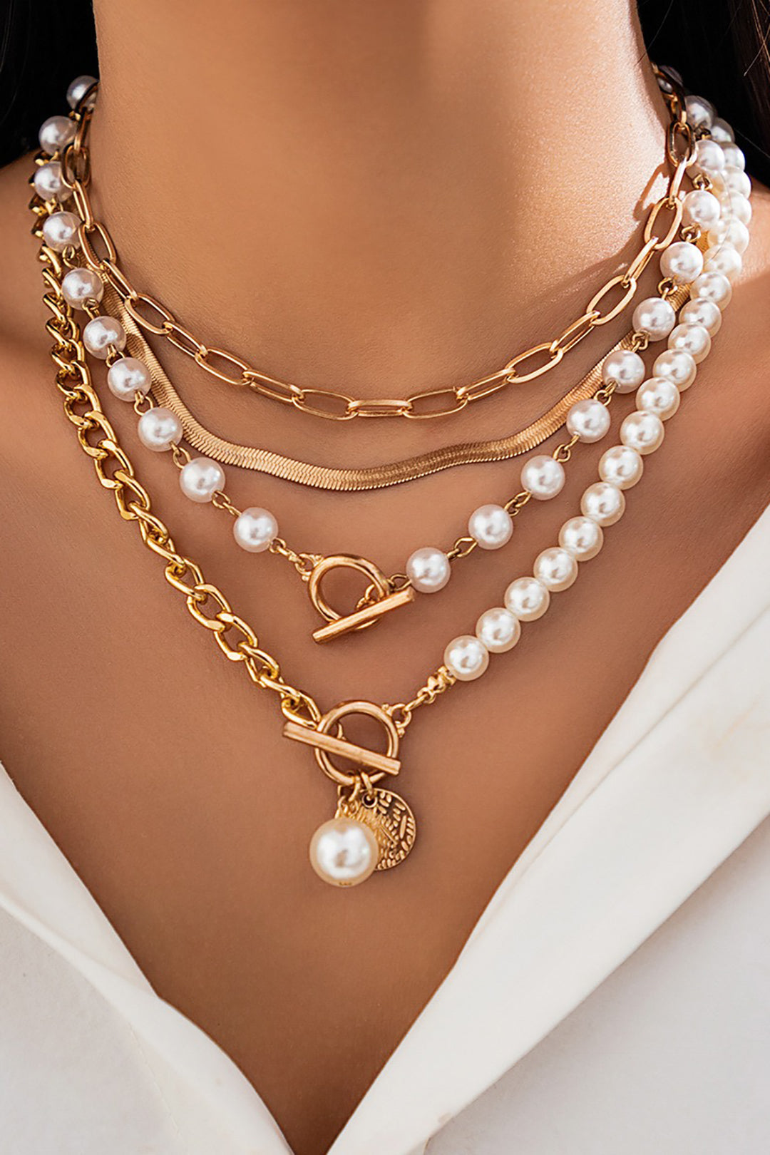 Collana di perle a strati