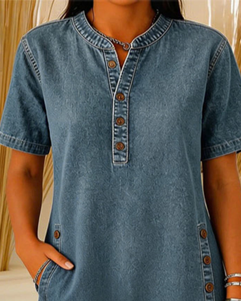 Abito chemisier casual in denim