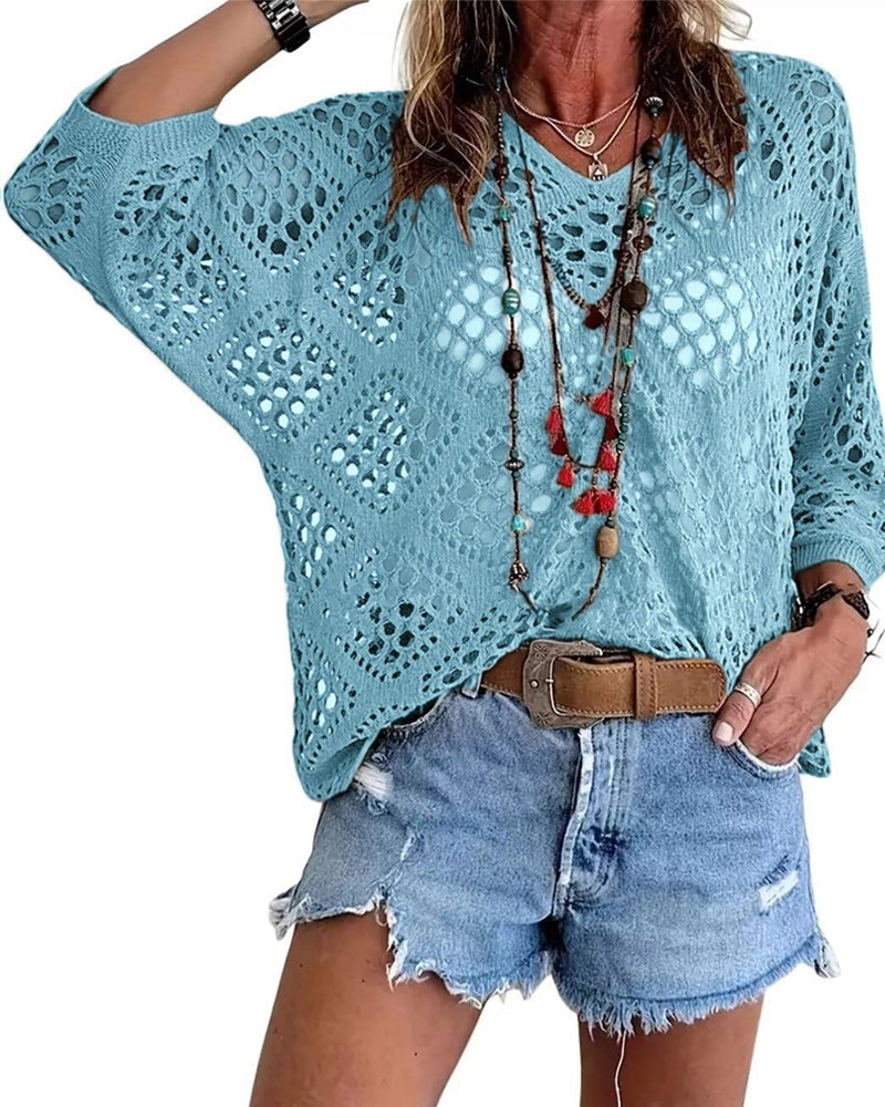 Maglia Fantasia Rombi Traforati Ampia