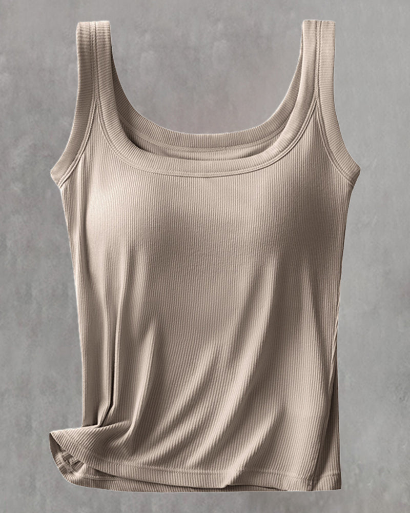 Canotta Tinta Unita Con Reggiseno Integrato