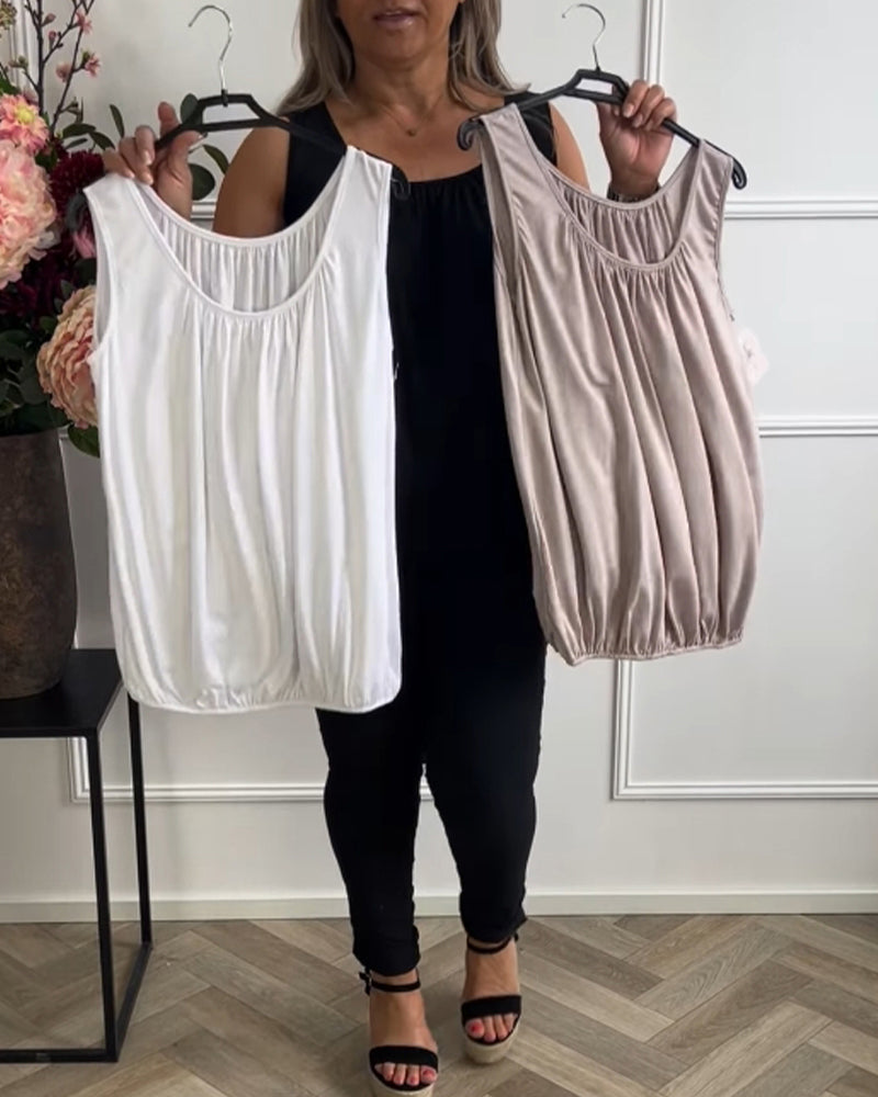 Canotta Reggiseno Incorporato Scollo A U Casual