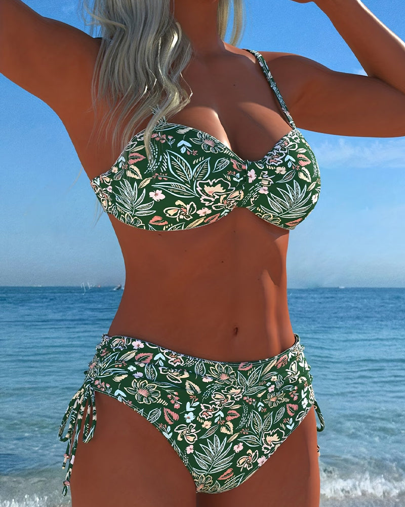 Bikini floreale-Separato perizoma