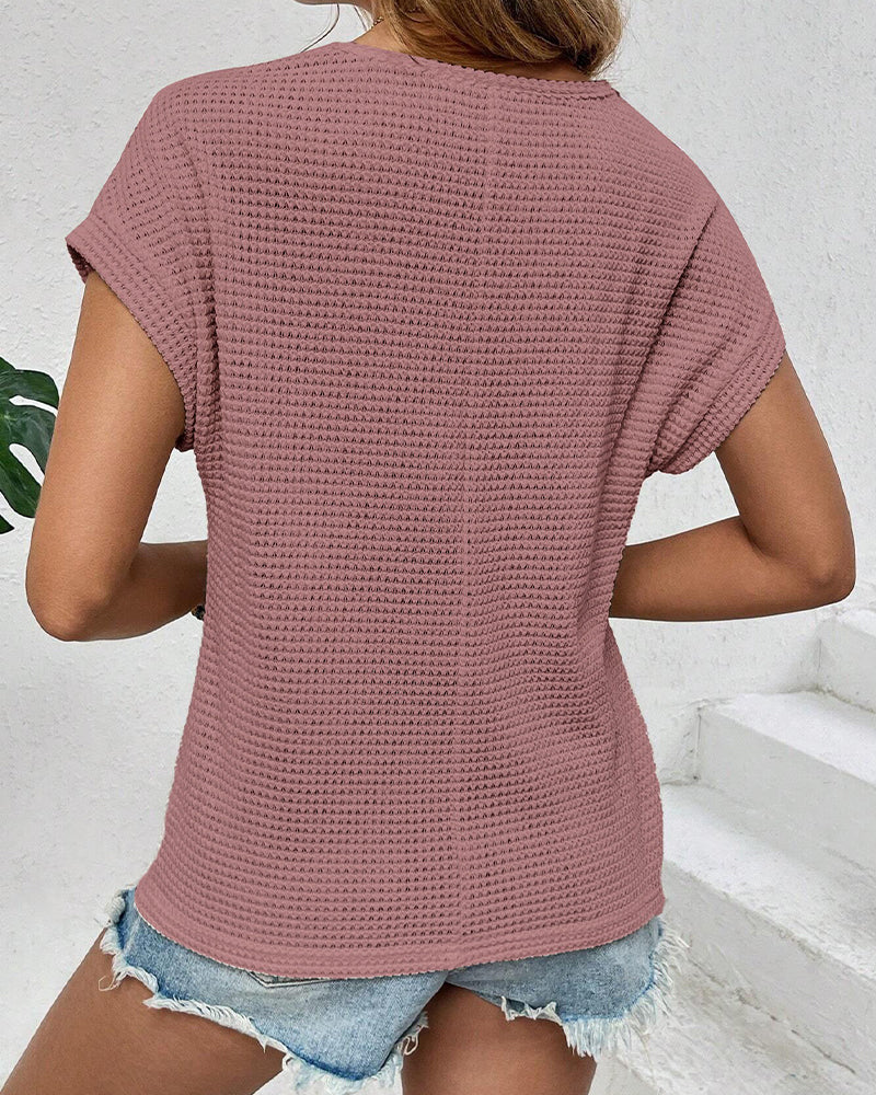 T-shirt Raglan in Maglia Traforata Traspirante