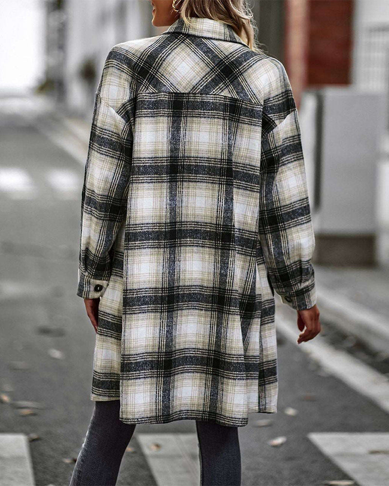 Camicia casual a quadri con taschino