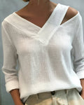 Top Elegante Scollo a V Spalle Scoperte