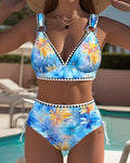 Costume da bagno sexy stampato a due pezzi