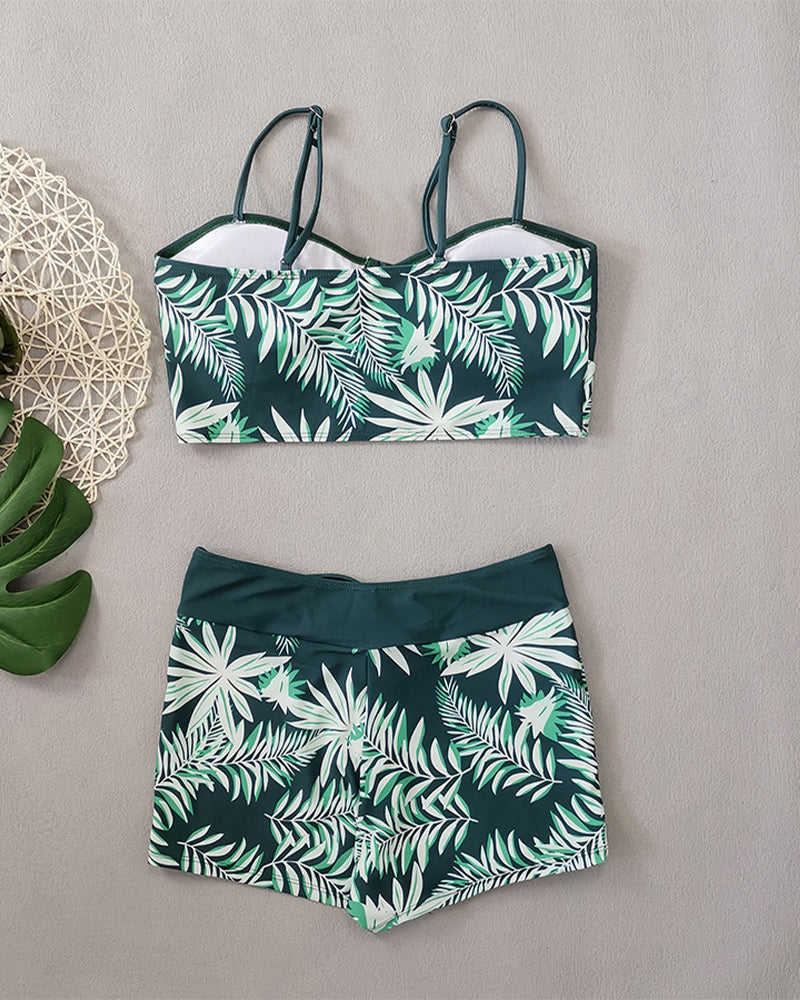 Bikini a vita alta Boyleg stampato