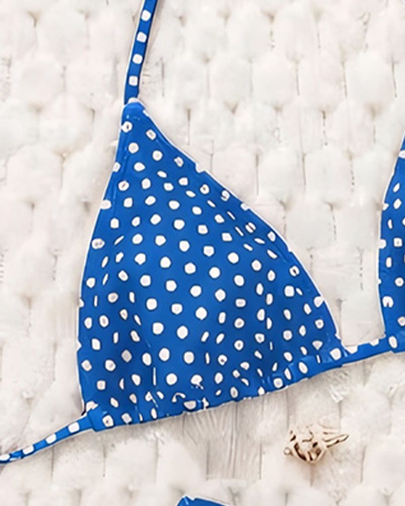 Bikini a pois con bretelline