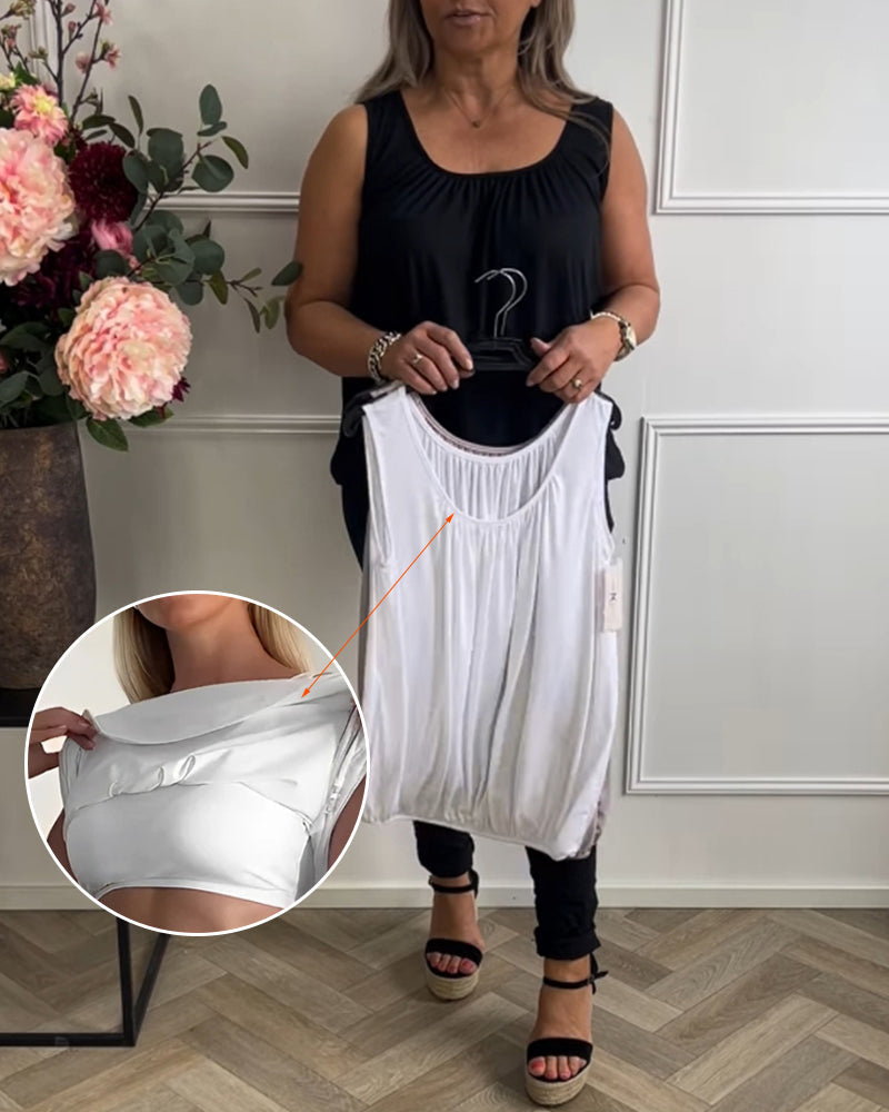 Canotta Reggiseno Incorporato Scollo A U Casual