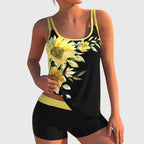 Flor – Tankini floreale con pantaloncini, effetto pancia piatta