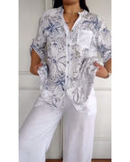 Camicia Collo Coreano Taschino Stampata