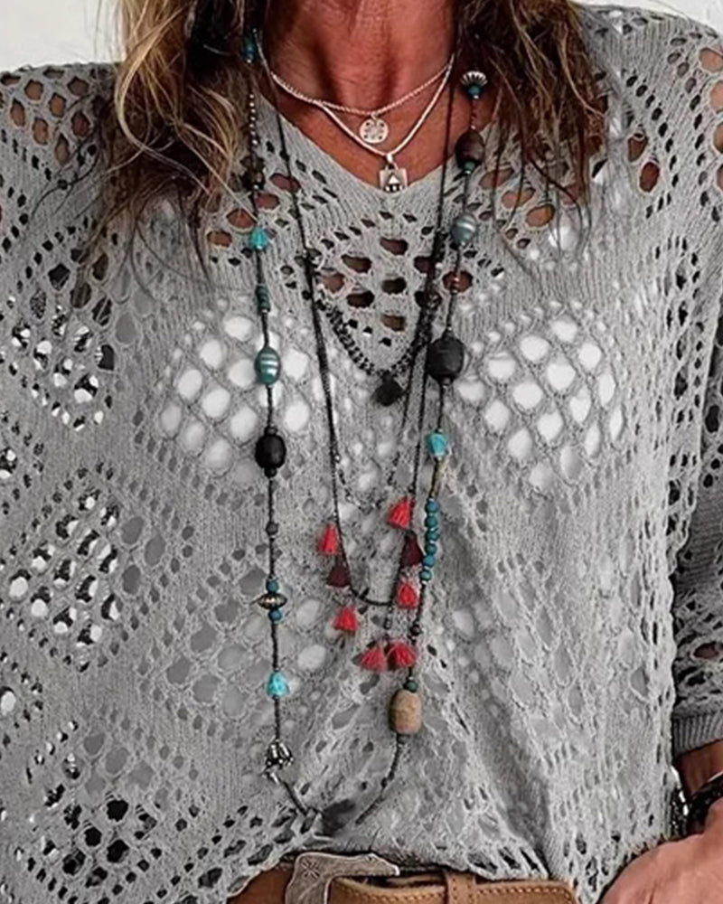 Maglia Fantasia Rombi Traforati Ampia