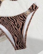 Bikini stampato zebrato sexy allacciato