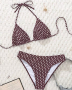 Bikini a pois con bretelline