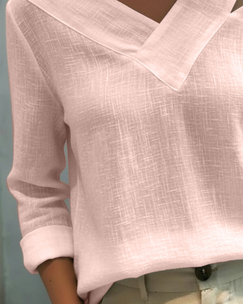 Top Elegante Scollo a V Spalle Scoperte