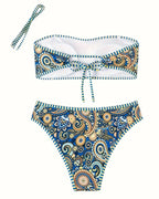 Costume da bagno due pezzi stampato stile etnico