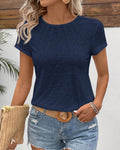 T-Shirt Girocollo Monocolore A Maniche Corte