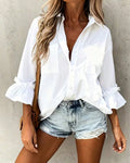 Camicia tinta unita con taschino, modello casual