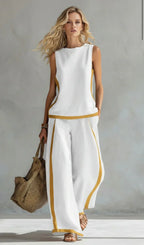 Ursula - Set elegante e casual di gilet e pantaloni con finiture bicolore