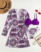 Bikini a tre pezzi con spacco