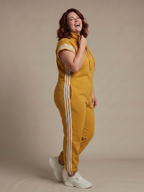 Lark | Tuta con zip e pannelli a righe