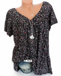 T-shirt ampio a maniche corte e scollo a V