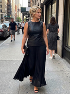Rhodes | Coordinato Top Strutturato con Gonna Plissettata