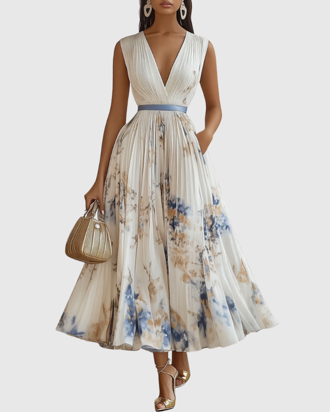 Rowella | Elegante Abito Lungo Plissettato